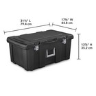 Rectangle Footlocker Storage Box Trunk Chest Durable Portable Plastic Black New