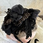 Antique Victorian Bonnet Hat In Velvet  Horsehair   Chiffon And Crow Feathers