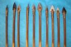 9 Nine Handmade Navajo Arrows W different Feathers   Stone Chipped Arrowheads  