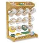 Bamboo Baby Bottle Drying Rack - Vertical Dryer Holder For Easy Drying   Storage
