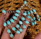 Fringe  34 Grams Big  Navajo Natural Turquoise Sterling Silver Earrings  750