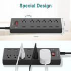 Power Strip   Surge Protector With 6 Ac Outlets   6 Usb Charging Ports  6 Feet H