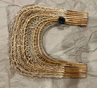 Vintage Japanese Bamboo Fishing Net Basket Folding Purse Original