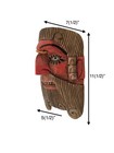 Handsome Face Mask Wood Hand Carved And Painted Vintage Folk Art Decor