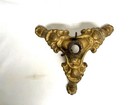Antique Heavy Cast Iron 3 Claw Foot Flag Pole Base Floor Stand Gold Old