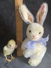 Lot 4 Steiff 2 Mohair Bunny Rabbits 11     1 Plush Rabbit   1 Dralon Chick So Cute