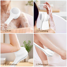 Electric Body Brush Back Scrubber For Shower  Waterproof Long Dual Handle Power