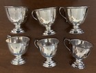Six Vintage Punch Cups Silver Plate Plated Pedestal Footed  Eggnog  Tea    