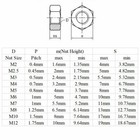 Hex Nuts 304 Stainless Steel Hexagon Full Nut - Din 934 M3 M4 M5 M6 M8 M10 M12