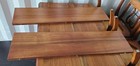 Antique Dining  9 Piece Bissman Solid Walnut Table Duncan Phyfe Harp Back Chairs