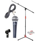 Microphone Boom Arm Stand Holder Xlr Cable Pack Cardioid Dynamic Vocal Mic Clip