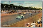 Indy 500 Linen Postcard 1937  indianapolis Speedway  Vgc Unposted 