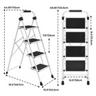 Alvantor 4 Step Ultra Thin Folding Step Stool 330 Lbs Capacity Black Steel