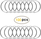 100-pack Split Key Rings  1 Inch 25mm  - Silver Nickel Metal Keychain Rings For 
