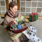 Red Hats Of Courage - Firefighters-     Canine Christmas    - 8    Tall - Wood Base