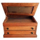 Early 1900s Antique Oak Slant Top Sewing Writing Cabinet Household Providence