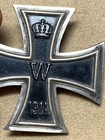 Rare  800 Marked Silver Ww1 German Iron Cross 1st Class Medal Badge