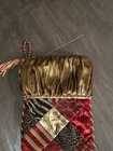 Villa Bacci Christmas Stocking Red   Gold Velvet Satin Tassel 24    Luxurious