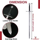 Hand Forged Great Sword 54  Full Size Longsword Steel Hilt Wood Leather Scabbard