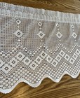 Vintage Cottagecore Shabby Chic Crochet Lace Kitchen Curtain Valance  66x18