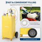 35 Gallon Portable Fuel Caddy W  Manual Pump Gas Diesel Transfer Tank On Wheels