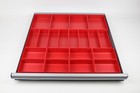 94 Pba Red Plastic Box Assortment - 2 Inch Deep Storage Bins  Toolbox Organizer