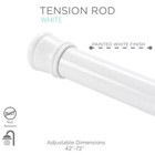 42 - 72 In  Spring Tension Shower Curtain Rod  White  Adjustable