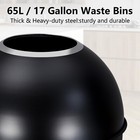 65l 17 Gallon Stainless Steel Tall Commercial Trash Can Open Top Waste Bin