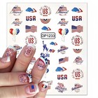 5 Sheets July 4th Nail Art Stickers 3d Self Adhesive American Flag Multicolor