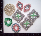Lot Of 8 Handmade Tatted Tatting Ornaments  Decor 