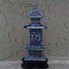 China Old Of Blue And White Porcelain Pagoda Material  Porcelain