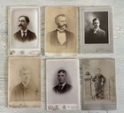 Antique Black White Cabinet Cards Photo Lot Of 6 Men And Boys Portraits C1900