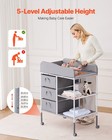 Baby Changing Table  Portable Diaper Change Station With 3 Fabric Drawers And Lo