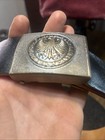 Mint German Army Bw Bundeswehr Black Leather Belt W Eagle Buckle 113cm Us 44 5 