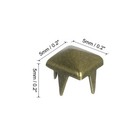 100 Pcs Pyramid Rivets For Clothing  5mm 4-jaw Square Rivets  Bronze