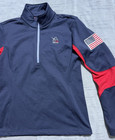 Ariat Team Usa Equestrian Women s Jacket Navy red Size Small Fleece Lined Euc