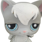 Lps  345 Longhair Cat Littlest Pet Shop Vtg 2007 Grey Gen 1 Blue Eye Blue Mag Gd