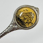 Vintage Marthas Vineyard Souvenir Spoon Map Of Massachusetts Tall Ship Usa C1980