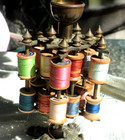 Vintage Antique Victorian Brass Spool Holder 24 Spools W  Brass Pin Cushion Cup