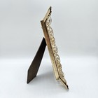 Vtg Ornate Gold Filigree Brass Metal 5x7 Photo Picture Frame Easel Back Mcm