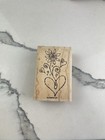 Stampin Up Flower Heart Wood Rubber Stamp 