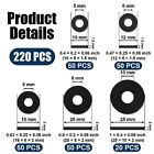 220 Pcs Flat Rubber Washers Assortment Kit black Rubber Flat Washer Rubber 