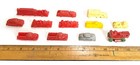 Vintage Mpc Plastic Miniature Fire Trucks  cars Toy Lot Of 12 Red Yellow   Gray