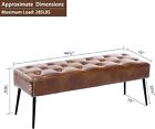 Upholstered Ottoman Bench Faux Leather Footrest For Entryway Bedroom End Of Bed