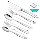 Flatware Silverware Set Hammered Mirror Polished Stainless Steel 20 Piece Set   