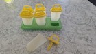 Tupperware Popsicle Molds Set Of 6 W  Green Tray Freezer Pop Makers  481 