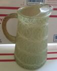 Vintage 1950 s Green Spaghetti String Glass Pitcher