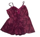 Vintage Solange Sheer Floral Lace Teddy Burgundy Plus Size 26 28 3x