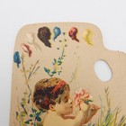 Antique Trade Card Painters Palette Child Flowers Great American Tea Co Vintage 