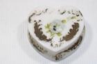 Antique Milk Glass Powder Vanity Trinket Jar Box Hand Painted